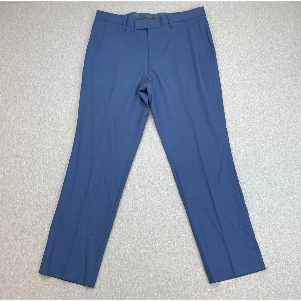 Banana Republic Pants Mens 33 x 30 Blue Wool Blend Stretch Slim Fit